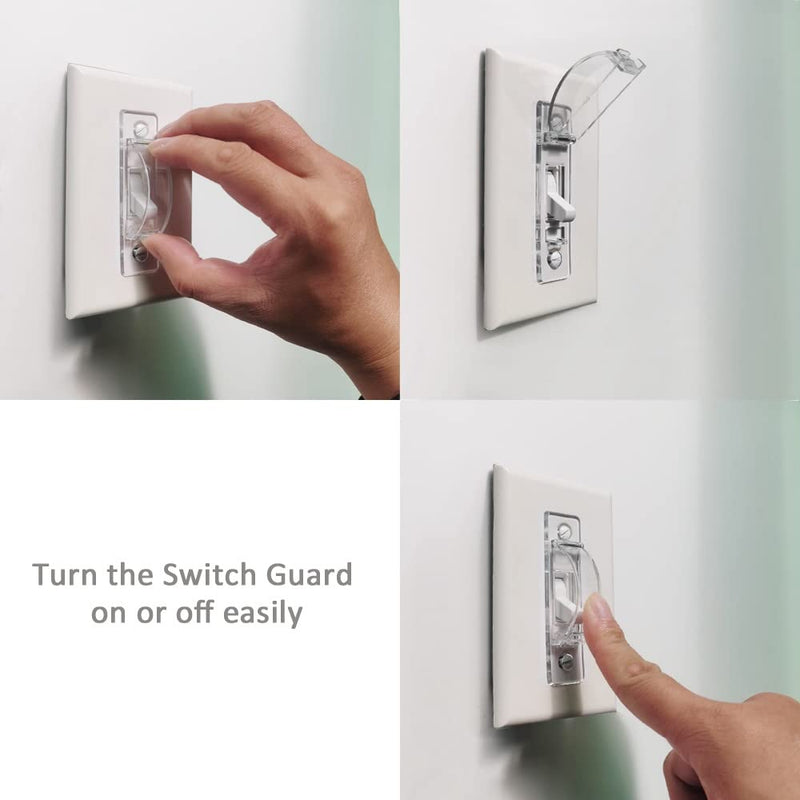 [Australia] - Wall Switch Guard, ILIVABLE Child Proof Light Switch Plate Covers Protects Your Lights from being Accidentally Turned On or Off by Children and Adults (Clear, 2 Pack) 