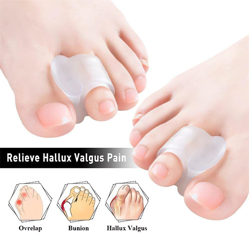 [Australia] - jinlanshop Large Toe Stretcher Toe Caps 4 Gel Toe Separators for Hallux Valgus Correction, for Overlapping Toes, Hammer Toes, Pain Relief 