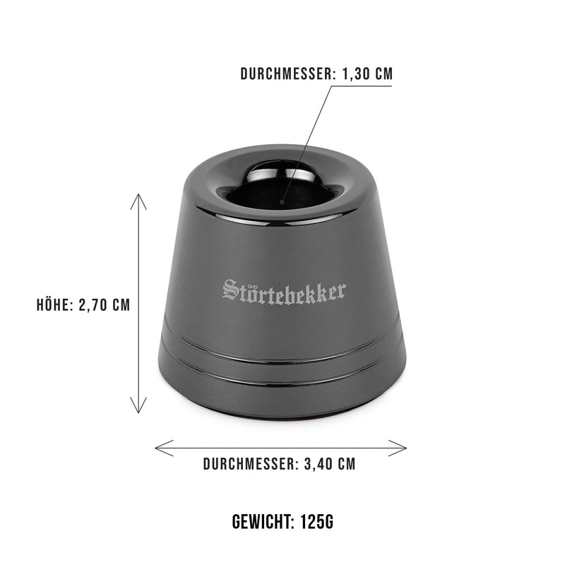 [Australia] - Störtebekker® Premium shaving stand 'Hamburg' made of stainless steel in black - suitable for (Störtebekker®) safety razors 'Hamburg' - high-quality accessories - non-slip base - solid stand - 125g #1 Black 