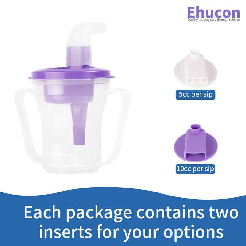 [Australia] - Dysphagia Regulating Drinking Cup for Swallowing and Disorders People,Dispenses 5cc or 10cc of Liquid Each Time,No Thickener is Used.Helps to Prevent Choking Purple 