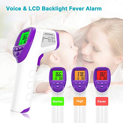 [Australia] - Jumper Medical Forehead Thermometer, Non Contact Thermometer for Forehead and Object Surface Measurement with Instant Reading and Fever Warning for Kids and Adults (Sky Blue) 
