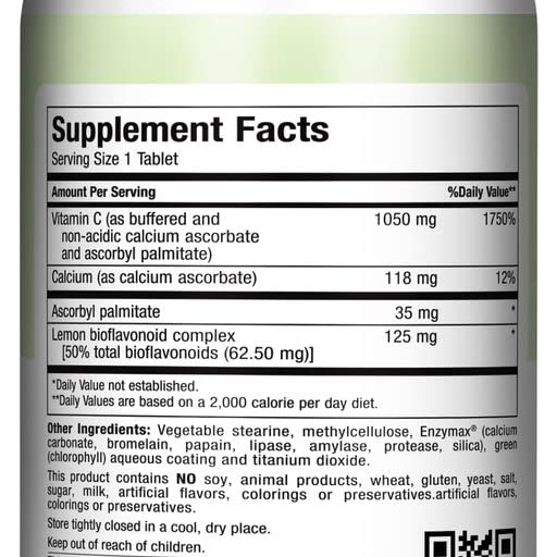 Maxi Health Max-C-Gram Plus – Buffered Vitamin C Tablet 1050mg with Bioflavonoids – High Dose Vitamin C for Collagen & Immune Support – Non-Acidic, Gentle on Stomach – 180 Tablets Unflavored 180 Count (Pack of 1)