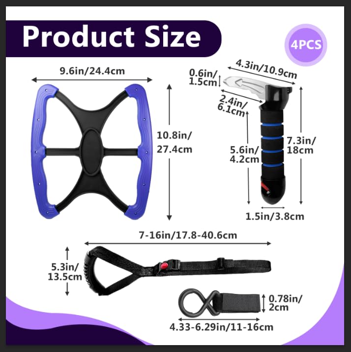 [Australia] - 4-in-1 Mobility Independence Set, Incl Car Door Handle For Elderly, Portable Standing Aid, Adjustable Car Door Handle with Lift Assist Hook, Car Door Assist Handle for Elderly, Disabled and Pregnant 