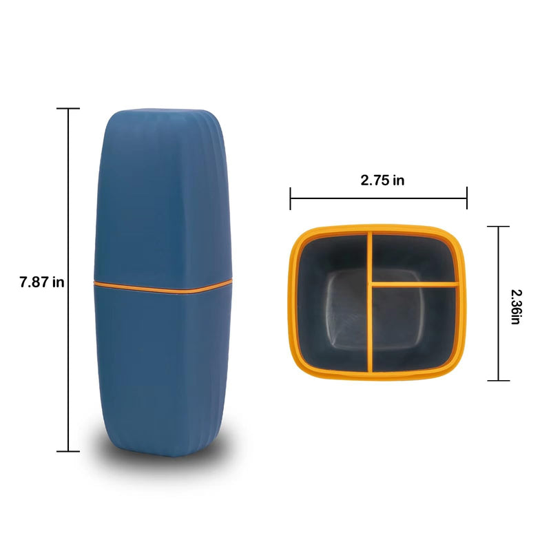 [Australia] - Toothbrush Cup Toothbrush Holder with Cover Travel Boothbrush Holder Portable Toothbrush Case and Carrier for Bathroom School Business Trip(Blue) Blue 