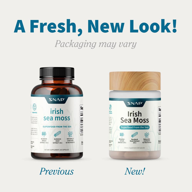 [Australia] - Snap Supplements Irish Sea Moss Capsules with Bladderwrack, Burdock Root & Iodine ‚Äì Supports Energy, Immune Health, Digestion & Skin ‚Äì 60 Capsules 