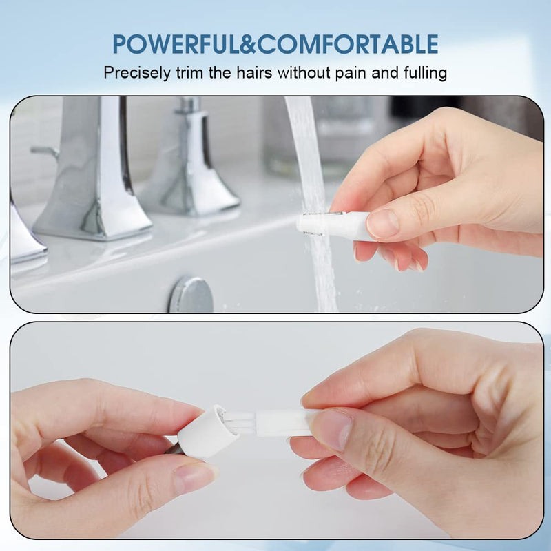 [Australia] - TOUCHBeauty Eyebrow Razor Nose Hair Trimmer Women 2 in 1 Precision Women's Hair Trimmer for Face, Ears, Nose, Bikini Zone and Body TB-1458 (White) 