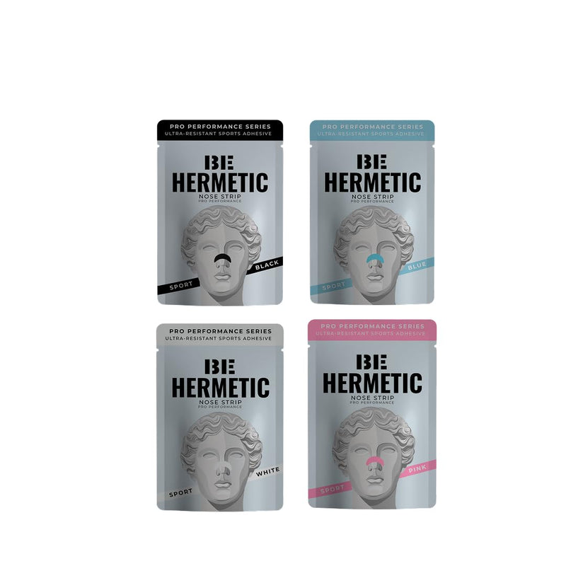 Hermetic Performance Nasal Strips - Pack of 4 Colours, Sports Nasal Strips, Improves Breathing and Performance