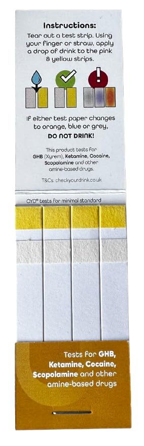 [Australia] - Check Your Drink Matchbook. Avoid Drink Spiking. Detect GHB or KETA Using The Personal Test Strips. - Each Match Book Contains 8 Tear-Away Test Strips 