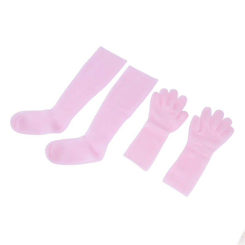[Australia] - Silicone Gel Spa Socks, 2 Pairs Moisturizing Gloves Socks Set for Repairing Softening Dry Cracked Hand Feet Extended Silicone Moisturizing Gloves Socks (1) 1 