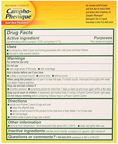 [Australia] - Campho-Phenique Cold Sore Treatment, Maximum Strength, Original Gel Formula, 2 Pack 