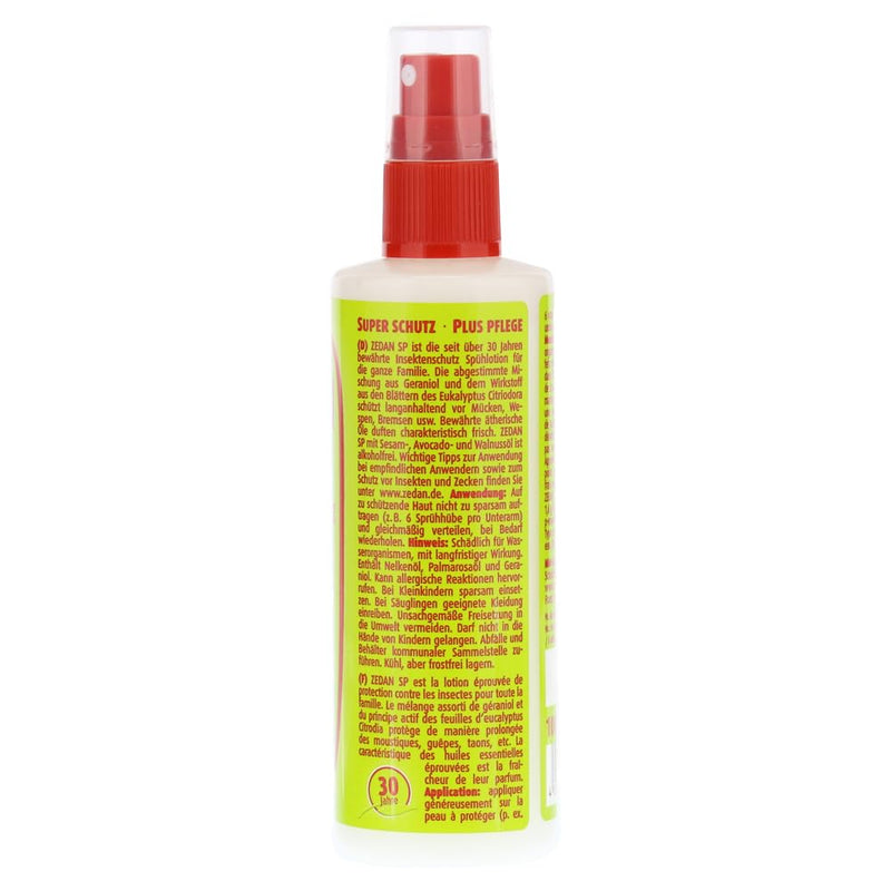 [Australia] - Zedan - insect protection spray lotion - natural skin protection against mosquitoes, wasps, horseflies and others, pack of 1 (1 x 100 ml) 