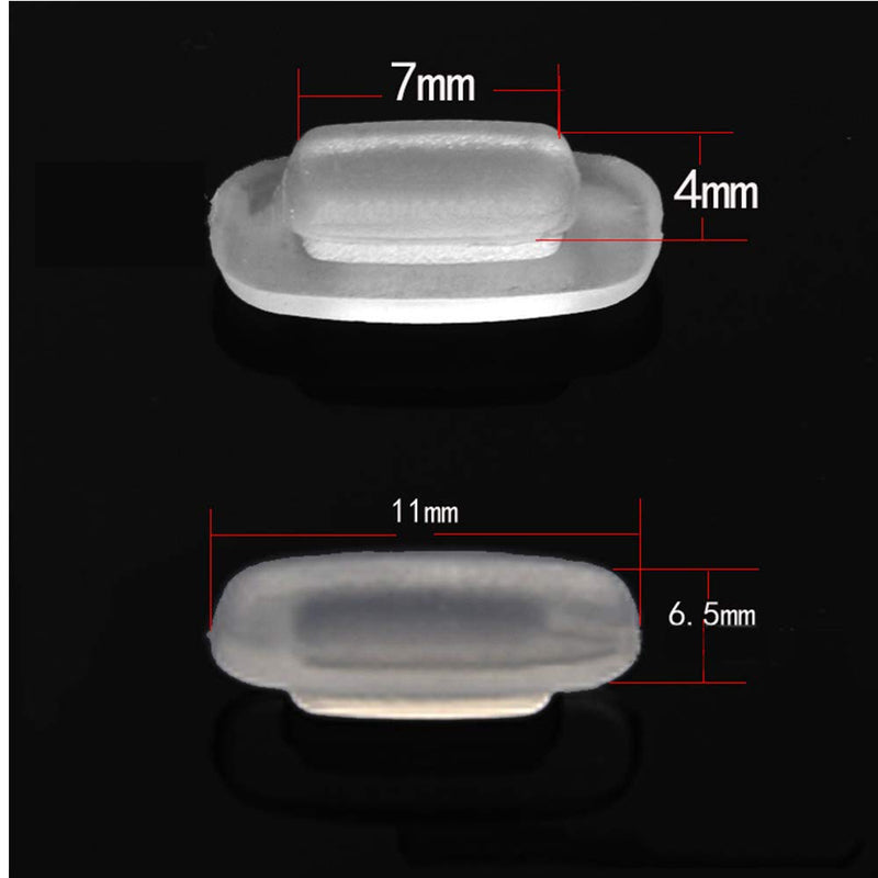 [Australia] - Eyeglass Nose Pads 11mm 4Pairs Nose Pieces Replacement Square Rectangle Push Slide Slip in Silicone Nosepads for Eye Glasses Eyeglasses Sunglasses for Costa Maui and More 