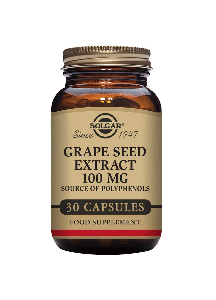 Solgar Grape Seed Extract 100 mg Vegetable Capsules - Pack of 30 - Protects Against Oxidative Stress, Tissue Damage and Inflammation - Vegan and Gluten Free