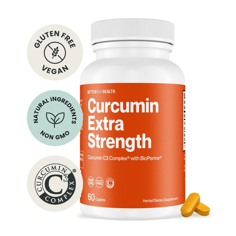 [Australia] - Better Way Health‚Ñ¢ - Curcumin Extra Strength - Turmeric Curcumin C3¬Æ Complex + BioPerine¬Æ Black Pepper Extract - Promotes Joint & Immune Health - 1000mg/60 Caplets 