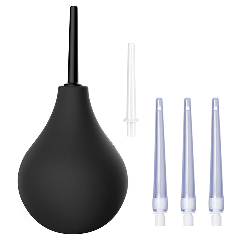 [Australia] - Enema Bulb Kit Anal Douche for Men Women 7.9oz Enema Kit for Colon Cleansing Made of Comfortable Silicone with 5 Nozzles 