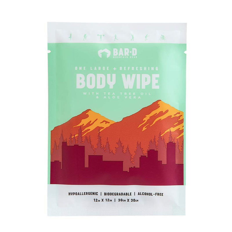 [Australia] - Bar-D Cleansing Face & Body Wipes for Women and Men - Individually Wrapped Biodegradable Shower Wipes with Tea Tree Oil & Aloe Vera (20 Count/Box) 20 Count (Pack of 1) 