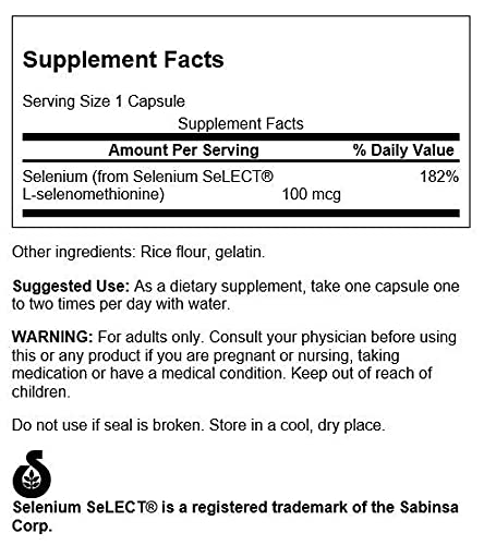 [Australia] - Swanson Selenium (L-Selenomethionine) 100 mcg 200 Capsules 1 