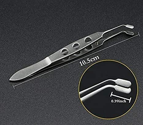Meibomian Gland Expressor Professional Forceps Premium Stainless Steel Eyelid Massage Tweezers for Dry Eyes, High Precision Tweezer Tools - Rectangle Tip