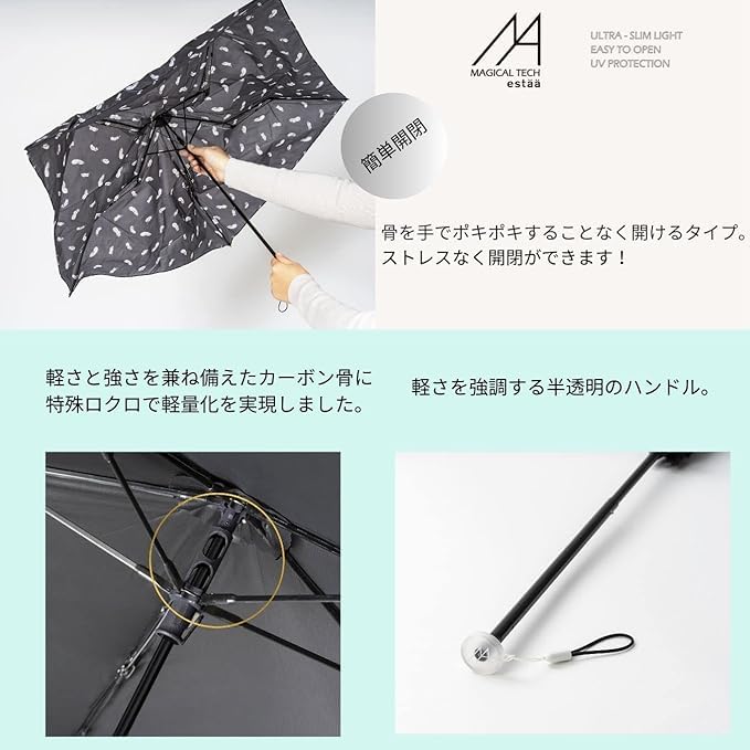Magical Tech 65g Ultra Light UV Protection Folding Umbrella 10286 Hem Border Turquoise