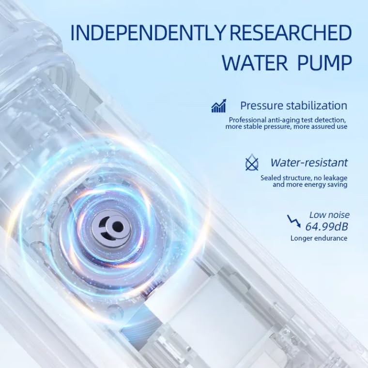 [Australia] - High-Pressure 120PSI Water Dental Flosser with 300ml Reservoir - Portable Water Flosser for Teeth & Gum Cleaning - Rechargeable with 4 Pressure Modes, 1600 Pulses/Minute & IPX7 Waterproof 