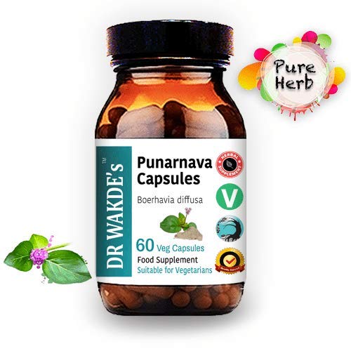 DR WAKDE'S Punarnava Capsules (Boerhavia diffusa) - 60 Veg Caps | Kidney & Urinary Tract Health Support* | Vegan, Plant-Based, All Natural