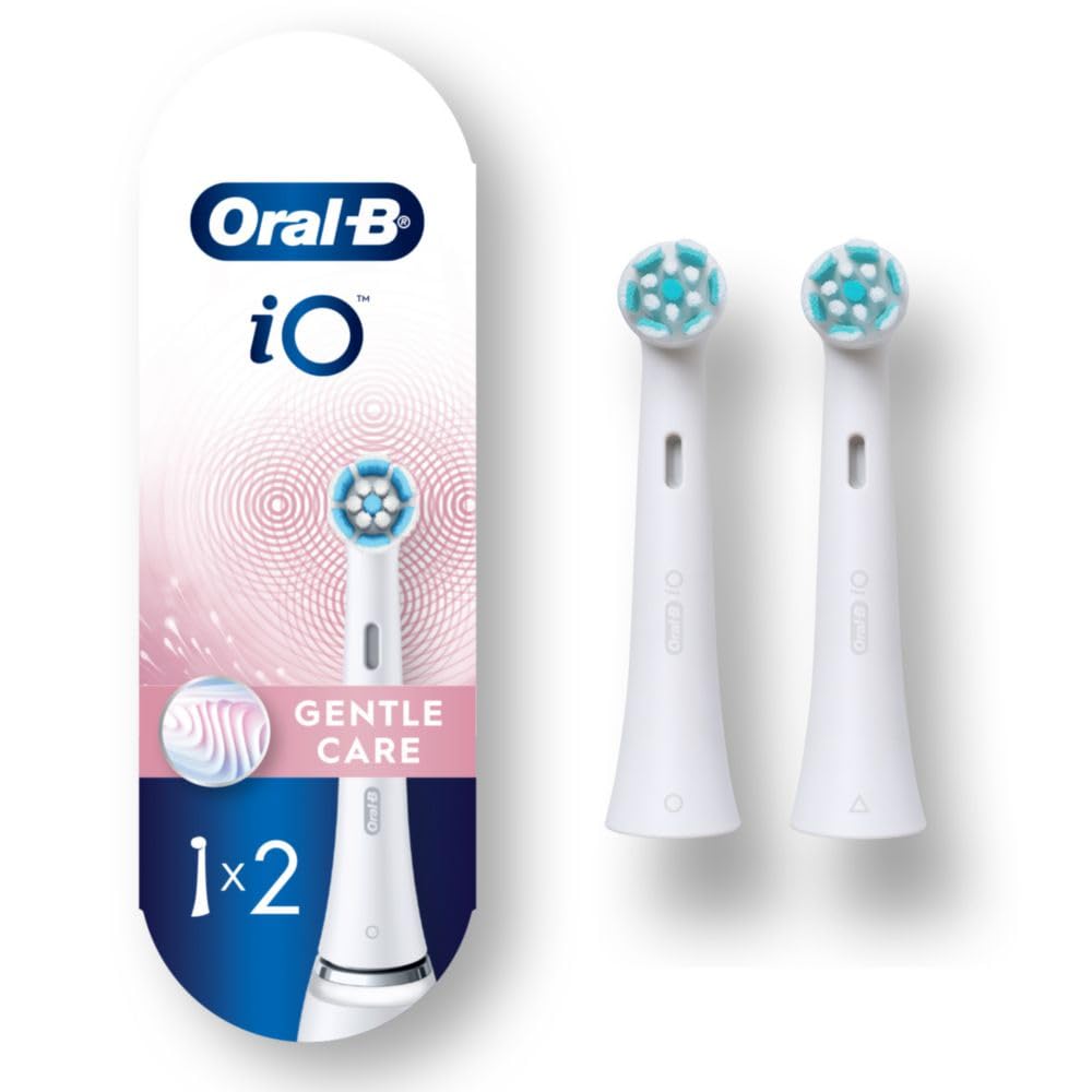 Oral-B iO Series Gentle Care Electric Toothbrush Replacement Brush Heads for an Oral-B Electric Toothbrush, 2 count, White 2 Count (Pack of 1)