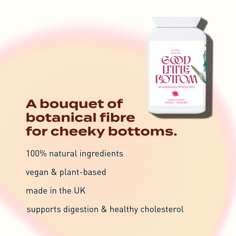 Active Botanicals Fibre Supplement | Supports Healthy Digestion & Rectal Wellness | All-Natural Vegan Fibre Blend | Psyllium Husk, Rhubarb, Flaxseed, Prune & More | 100 Capsules