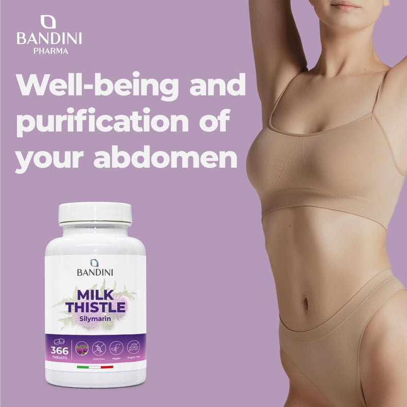 Bandini® Milk Thistle 366 Tablets, High Strength Silymarin Supplement | Supports Liver & Digestive Health | 100% Vegan, Non-GMO, Gluten-Free | Traditional Herbal Remedy 366 units (pack of 1)