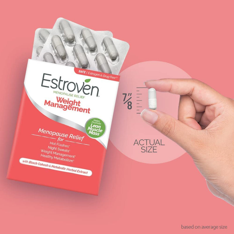 [Australia] - Estroven Weight Management for Menopause Relief - 60 Ct. - Clinically Proven Ingredients Help Manage Weight, Provide Night Sweats & Hot Flash Relief - Drug-Free & Gluten-Free 