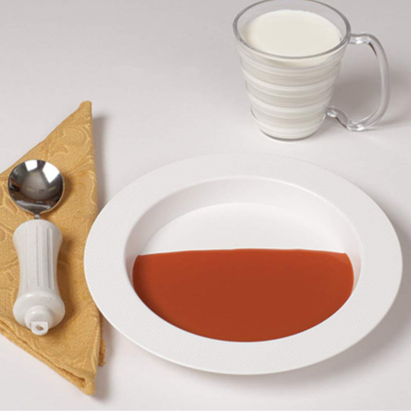 [Australia] - SP Ableware Ergo Plate with High Wall, Wide Rims and Sloped Base - White, 9-3/4 Inch Diameter (745330001) 