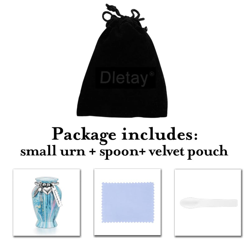 [Australia] - Dletay Small Urns for Human Ashes Keepsake 2.85 Inch Memorial Mini Cremation Urn for Women Men Aluminum Decorative Funeral Urns - Ocean Blue 