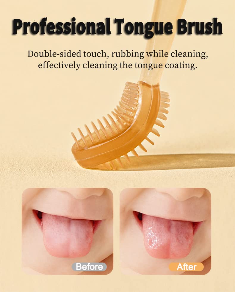 FOKiiBO Baby Silicone Toothbrush Set, Tongue Brush + Finger Toothbrush with Cup for Training Teething, 0-18M Infant Toddler Newborn Baby Teeth Brushes Green1