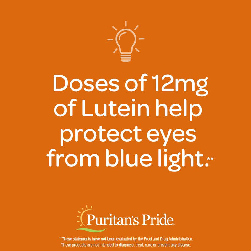 [Australia] - Puritan's Pride Lutein and Zeaxanthin Supplements for Eyes, Zeaxanthin 800mcg plus Lutein 20mg Once Daily Softgels, 240 Day Supply - 120 Count (Pack of 2) (Package May Vary) 