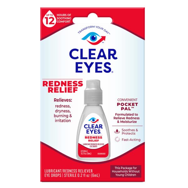 Clear Eyes Redness Relief Eye Drops Handy Pocket Pal 0.20 oz (12 Pack)