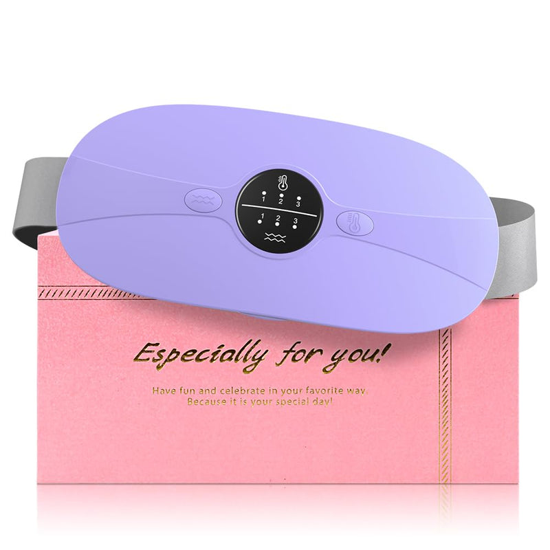 [Australia] - BAMCOO Heat Belt Periods Portable Heating Pad Periods Heat Belt with 3 Temperature Adjustable and Vibration Modes Heat Belt Period Purple 