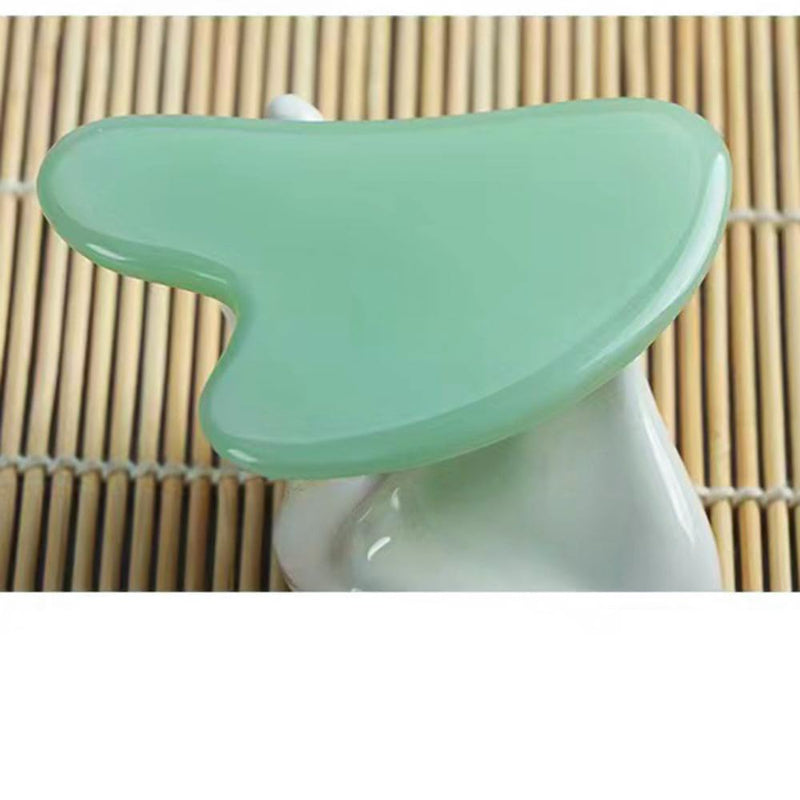 [Australia] - Gua Sha Jade Stone Gua Sha Massage Tool, Guasha Tool for Face and Body Skin Massage. Tools for SPA Acupuncture, Pink Stone for Body Face Neck and Eye, Skin Care Gift for Woman Light Green 