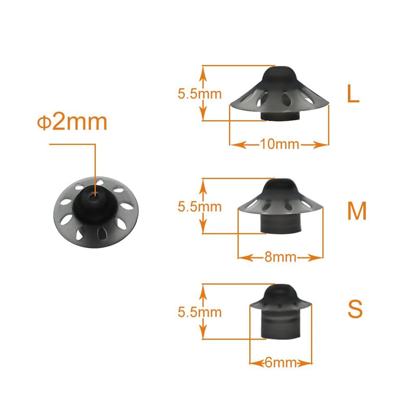 10 Open Domes for Hearing Aids PHONAK (S (6 mm) S (6mm)