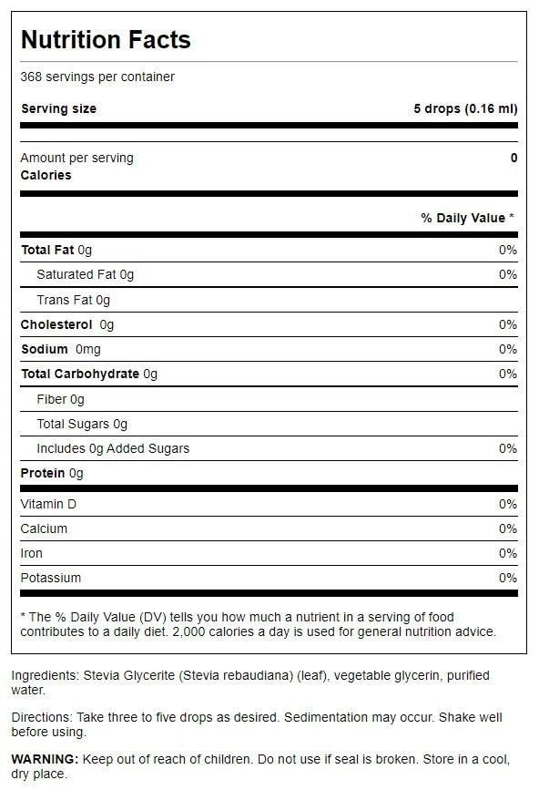 [Australia] - Swanson Liquid Stevia (Alcohol Free) 2 fl Ounce (59 ml) Liquid 