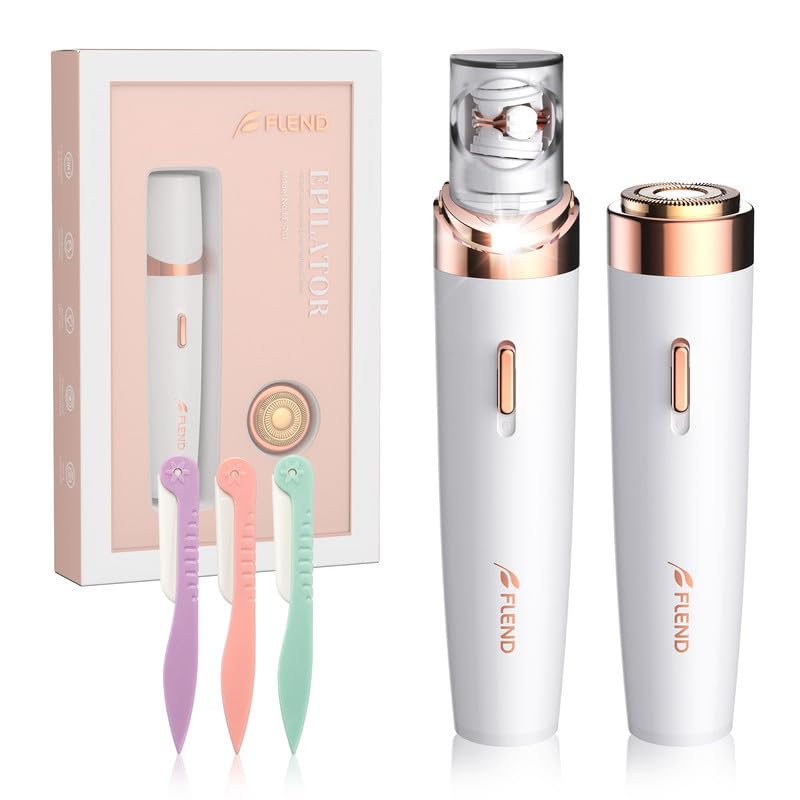 [Australia] - Mini Epilator for Women, Facial Hair Remover for Women 2 in 1, Wireless Electric Facial Shaver Women with LED Light, Hair Removal Device for Face, Armpit, Leg, Arms, Bikini 