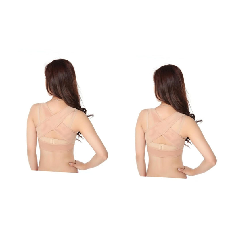 Healifty 2pcs Tank Tops Back Brace Womens Bras Push up Ladies Top Jacket Protective Gear Bracket Chest Support XXLx2pcs Skin-Colorx2pcs