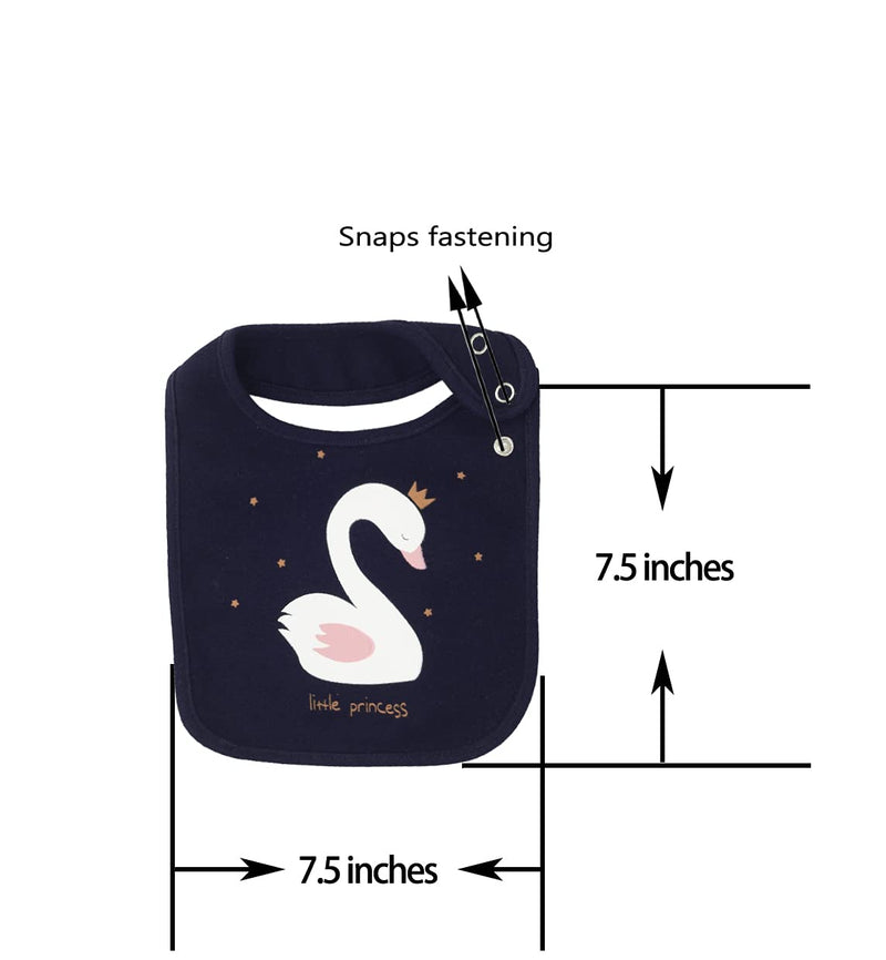 [Australia] - Maiwa 6 Pack Waterproof Cotton Baby Bibs for Girls Boys for Drooling Eating with Snaps Multi2a 
