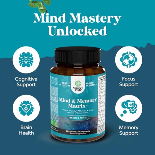 Bundle of Nootropic Brain Supplement - Mental Health & Clarity with VIT A B6 Riboflavin Niacin Thiamin Folate and Advanced Mushroom Complex Capsules - 10X Lions Mane with Reishi Chaga Maitake Shiitake