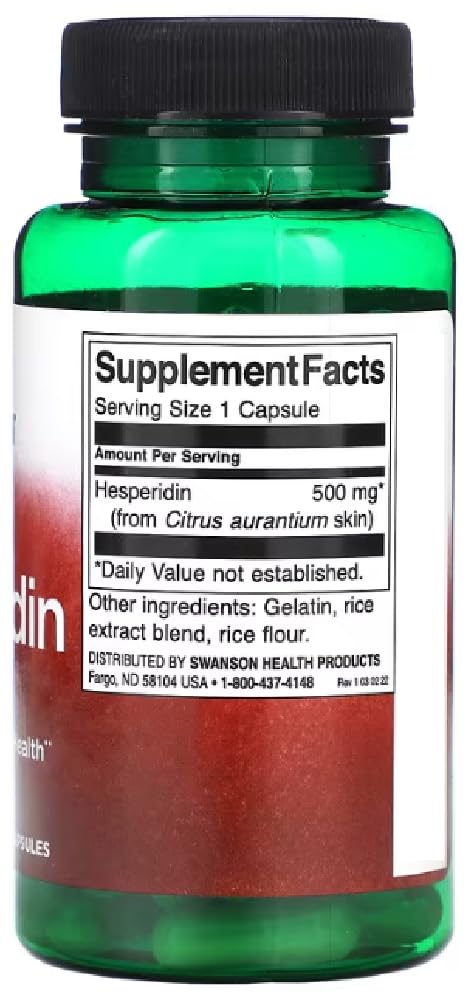 [Australia] - Swanson - Hesperidin 500 mg | Circulation and Antioxidant Support - 60 Capsules 
