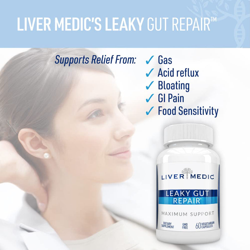 [Australia] - Leaky Gut Repair Maximum Support Gut Health L-Glutamine, Slippery Elm for IBS, Heartburn Relief, Non-GMO for Women & Men, 60 Caps Leaky Gut 60 Count (Pack of 1) 
