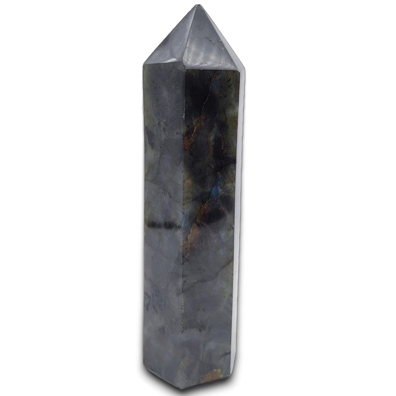 Labradorite Crystal Tower 6 Faceted Healing Crystal Point Wand 1-1.5 Lbs Quartz Tower Large for Meditation Reiki Collection Labradorite 1.0-1.5 Pound