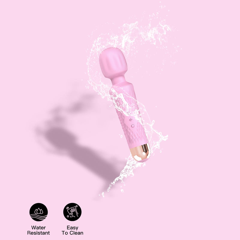 [Australia] - The Upgraded 3-in-1 Personal Massager – 3H Powerful Vibration, Quiet & Waterproof – 20 Modes 8 Speeds Muscle Therapy Stick for Deep Tissue, Sports Recovery, Cordless & Travel Friendly (Pink) Pink 