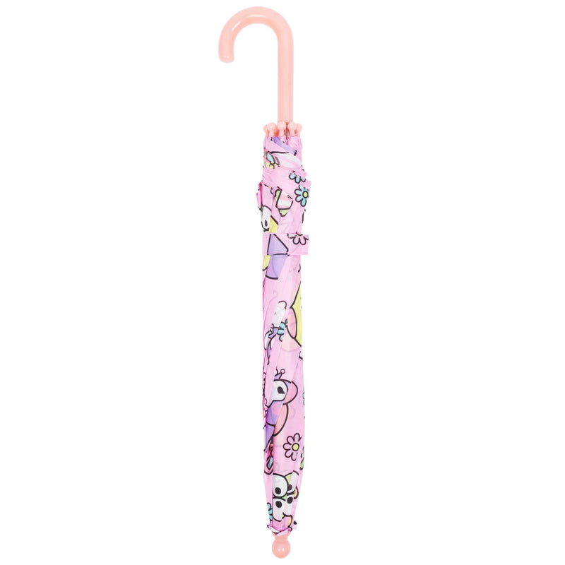 Concept One Hello Kitty Umbrella for Kids, Pink | Multi-Character, Girls with Curved Handle and Safety Tips, Cute Umbrellas for Rain