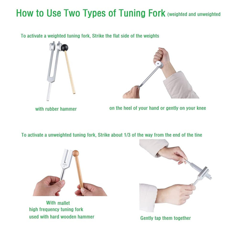 [Australia] - Tuning fork, tuning fork neurology, tuning fork 440 Hz, set of 4 tuning forks (128 Hz, 136.1 Hz, MI 528 Hz, 4096 Hz) ideal for therapy, chakra therapy, sound therapy, anti-stress. Silver 
