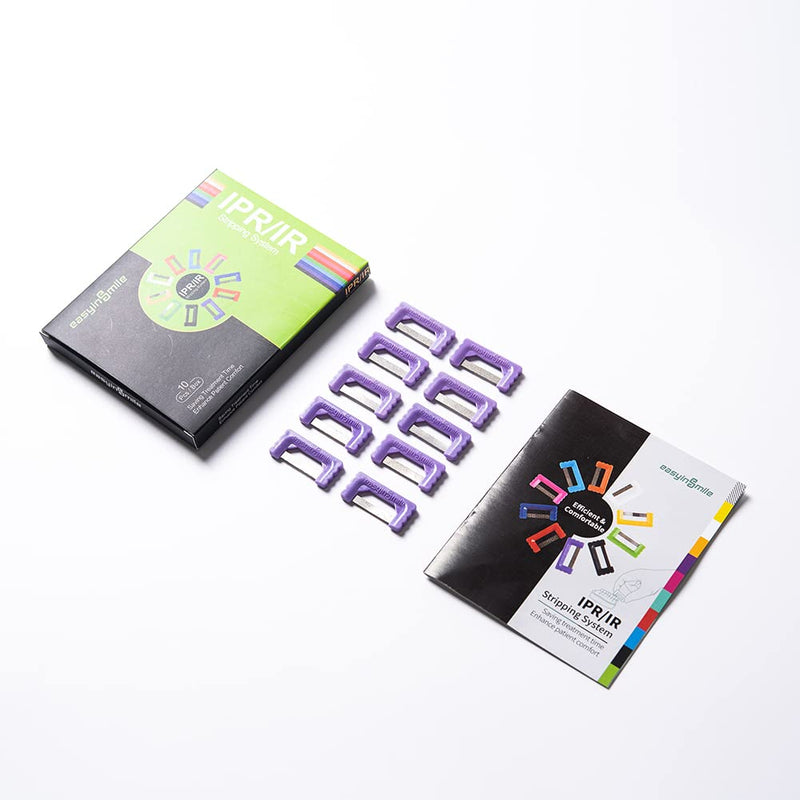 Orthodontic Interproximal Reduction Strips 10PCS Dental IPR/IR Striping System Teeth polishing Strip Single-Hand Use Tooth Enamel Repair Kit (Purple Color) Purple Color