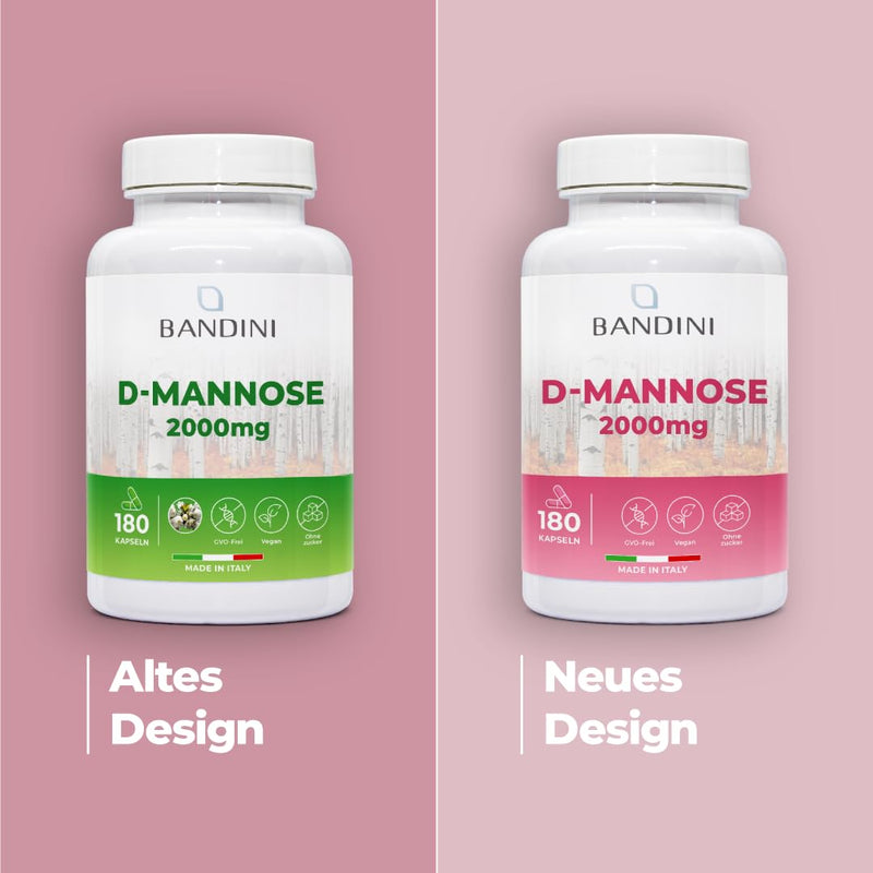 [Australia] - Bandini® D Mannose for cystitis, 2000 mg pure, high dosage, 180 capsules, dietary supplement for well-being and support of the urinary tract, D-Mannose, 100% vegan & GMO-free 180 pieces (pack of 1) 
